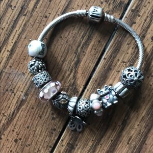 Pandora bracelet with all authentic beads!